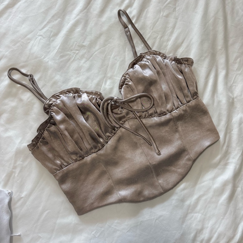 Elegant Satin Bustier Top
